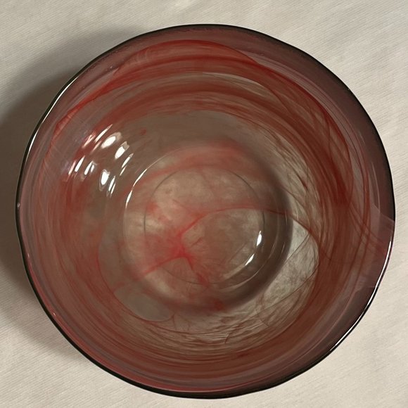 Ecoglass Recycled Glass Flower Pot Pink Swirl - Picture 5 of 6